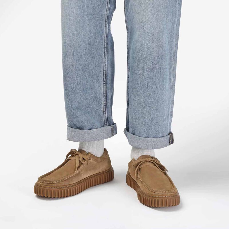 Clarks Mens Torhill Lo Dark Sand Suede image number 3